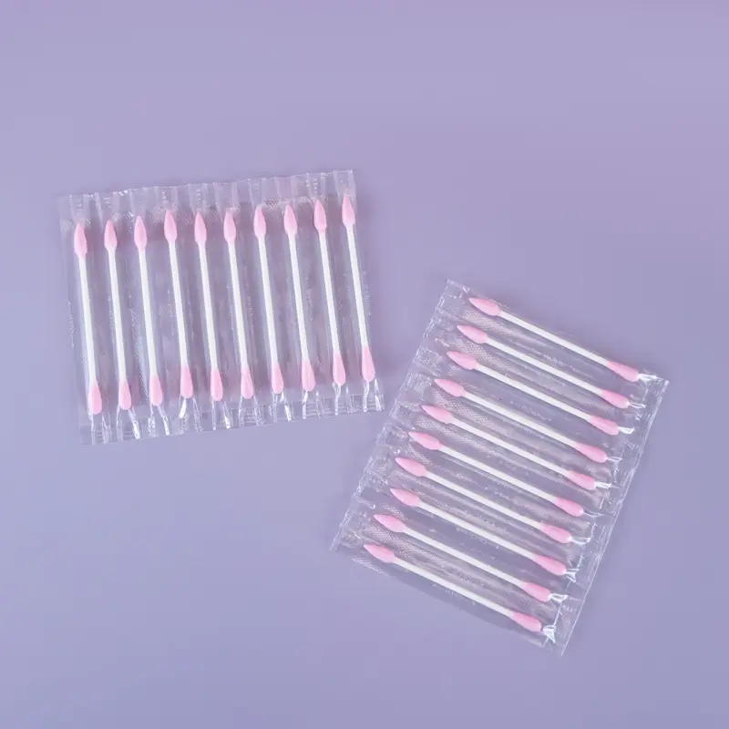 20/100pcs Disposable Double-ended Cotton Swabs Cosmetic Tools Individually Packaged For Portable Travel Swabs Stick White Blue