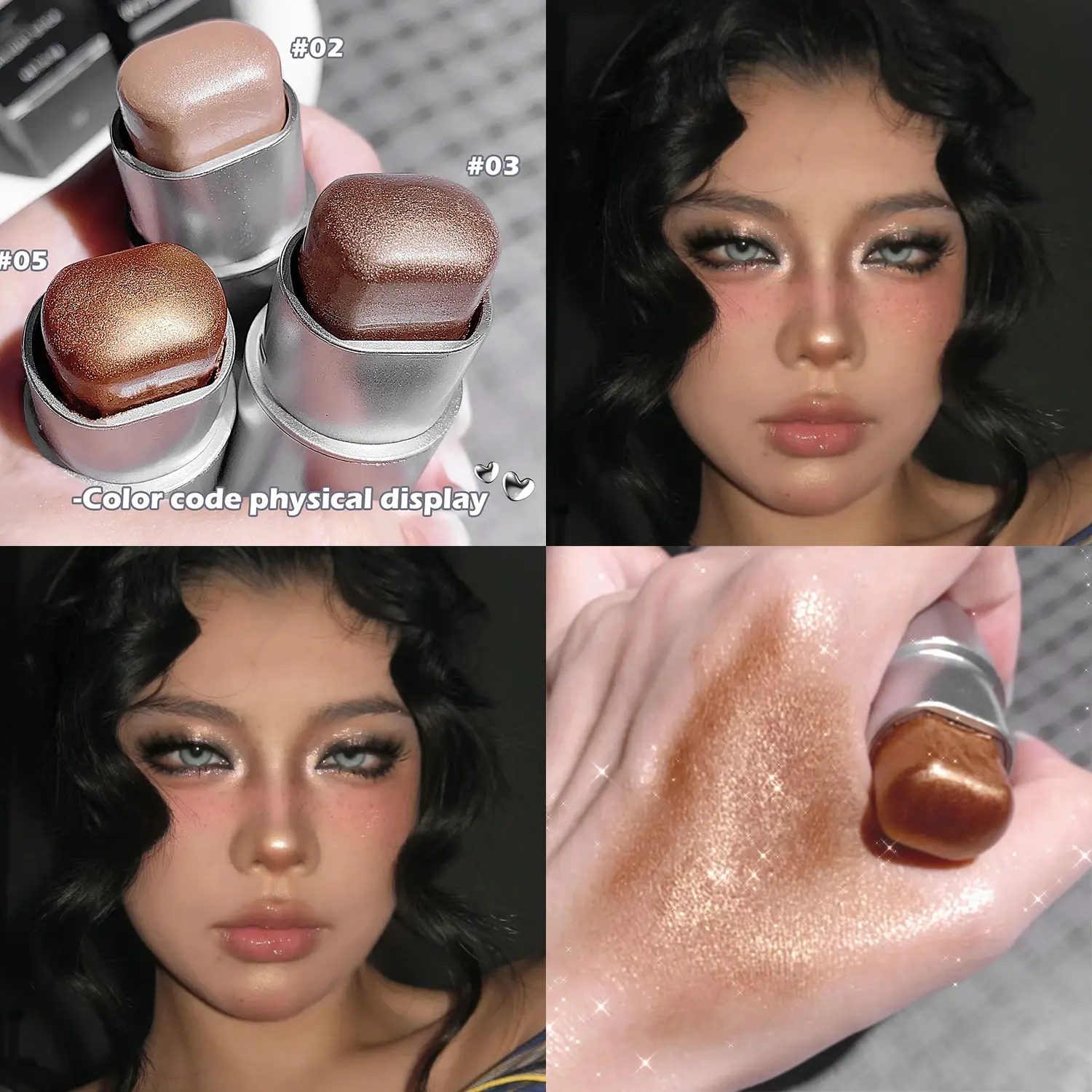 Gilt Highlight Shadow Stick Makeup Glitter Highlighter Contour Shimmer Bronzer Shading Natural Stereoscopic FaceBody Illuminator