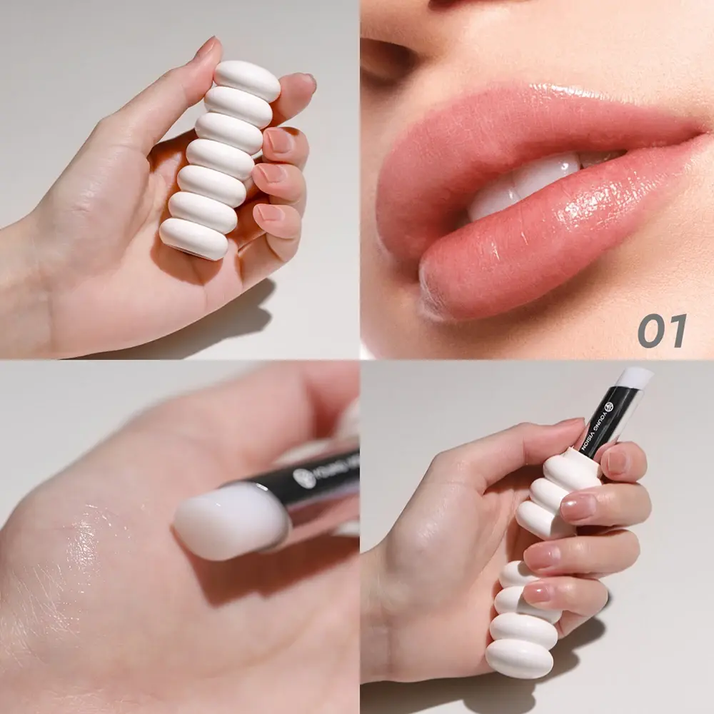 Spiral Moisturizing Colored Lip Balm Shimmer Pink Temperature Change Glossy Lipstick Base Transparent Anti-dryness Lip Care