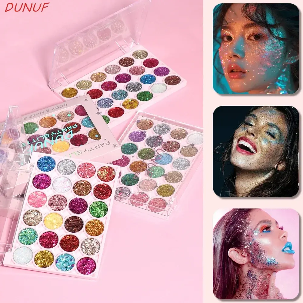 24Colors Body Face Glitter Gel Palette Waterproof Eye Hair Loose Sequins Eyeshadow Multifunctional Party Deco Makeup Cosmetics