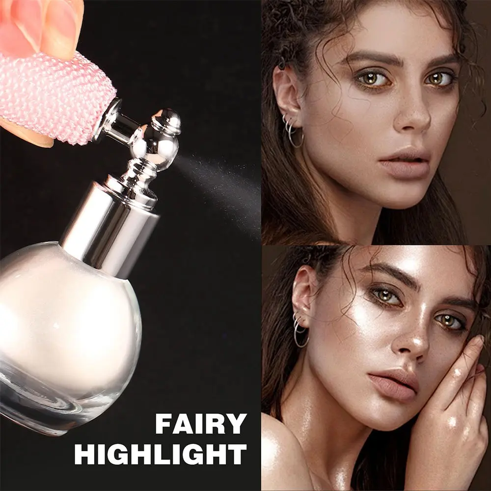 Fairy Shine Body Glitter Spray Highlighter Powder Diamond High Gloss Air Bag Powder Shiny High Light Shimmer Face Body Makeup