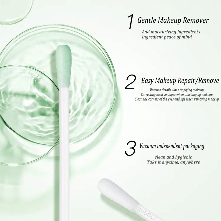 25pcs/Box Cotton Swabs Makeup Remover Stick Face Eye Lip Make Up Details Cleansing Liquid Water Portable Travel Skin Care