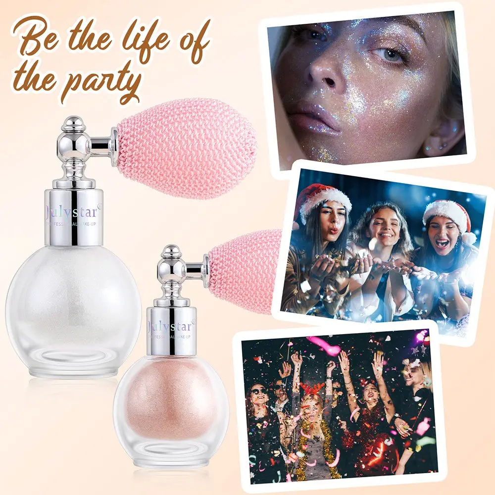 Fairy Shine Body Glitter Spray Highlighter Powder Diamond High Gloss Air Bag Powder Shiny High Light Shimmer Face Body Makeup