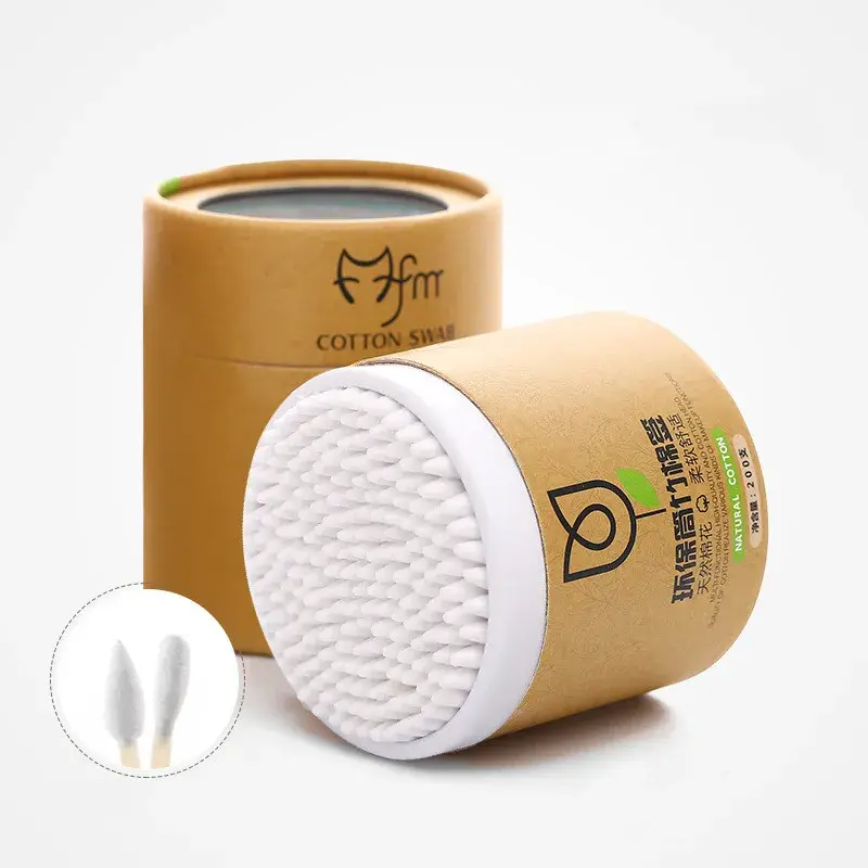 200pcs/Box Bamboo Cotton Swab Wood Sticks Soft Cotton Buds cleaning of ears Tampons Microbrush Cotonete pampons health beauty