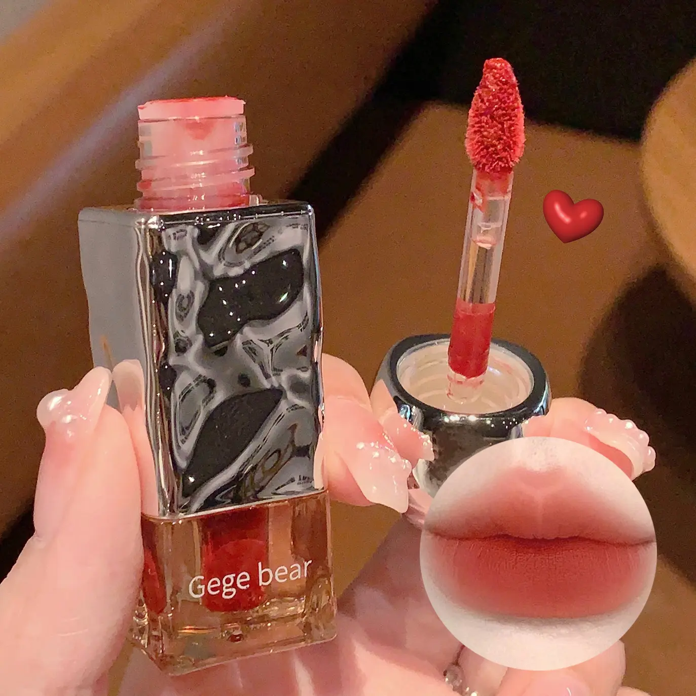 Milk Coffee Matte Lipgloss Waterproof Non-Stick Cup Low Saturation Red Lip Glaze Makeup Beauty Lips Cheek Rouge Tint Cosmetic