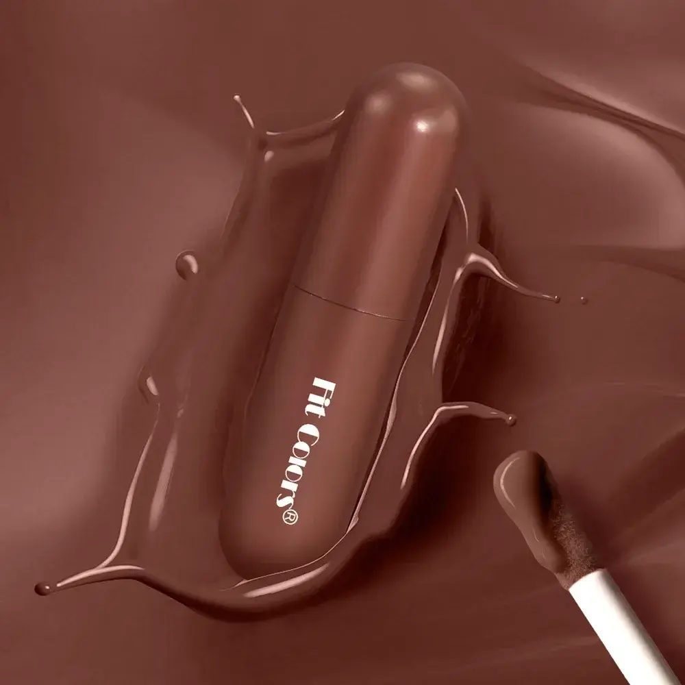 Chocolate Brown Red Liquid Lipstick Velvet Satin Lip Gloss Matte Finish Non Stick Cup Lip Tint Waterproof Long-lasting Makeup