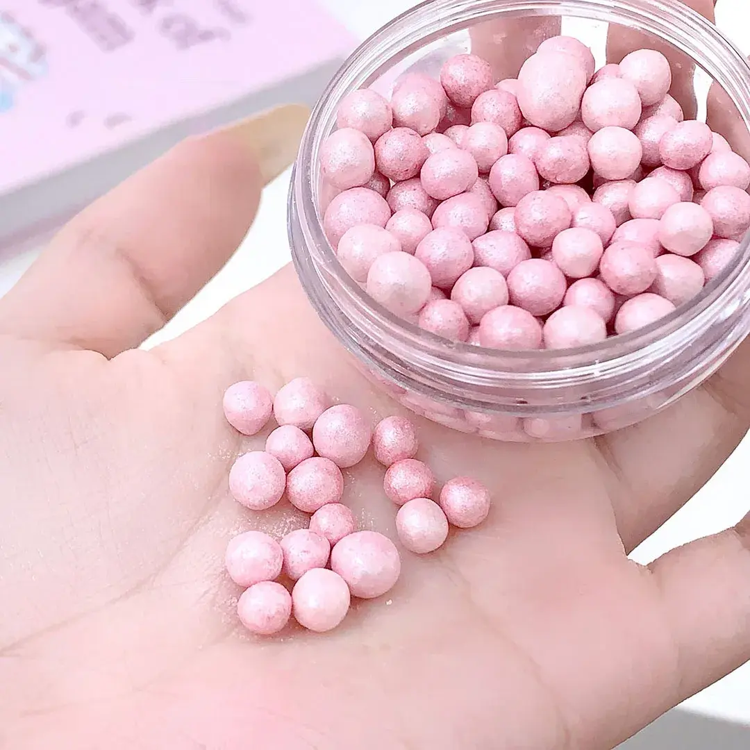 High Gloss Pearl Beans Highlighter Brightening Powder Rouge Blusher Pink Clear Shimmering Cheek Contouring 3D Makeup Cosmetics