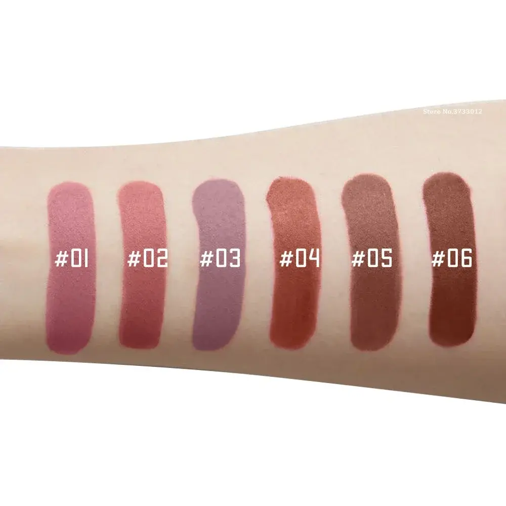 Chocolate Brown Red Liquid Lipstick Velvet Satin Lip Gloss Matte Finish Non Stick Cup Lip Tint Waterproof Long-lasting Makeup