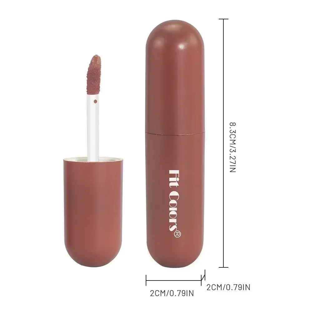 Chocolate Brown Red Liquid Lipstick Velvet Satin Lip Gloss Matte Finish Non Stick Cup Lip Tint Waterproof Long-lasting Makeup