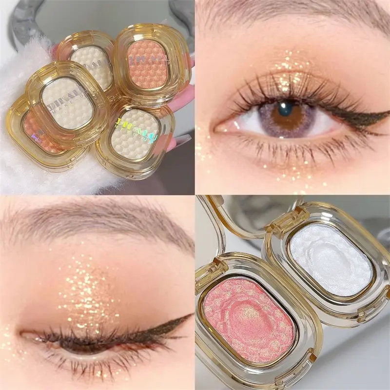 Monochrome Galaxy Blue Highlights Eye Shadow Mud Mashed Potato Bright Mirror Crystal White Pearl Light Glitter Eyeshadow Palette