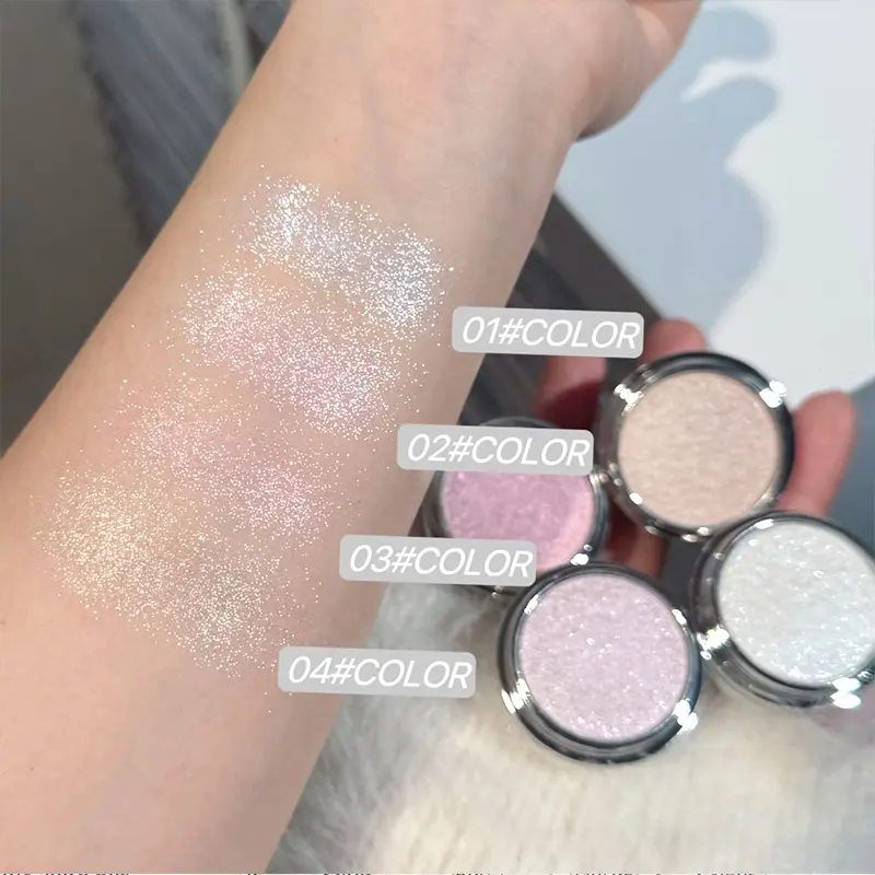 Moonlight White Glitter Highlighter Contour Palette Cute Egg Shaped High Gloss Champagne Shimmer Makeup Brightening Highlight