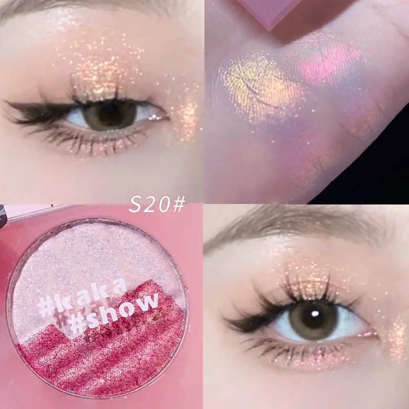 Aurora Purple High Gloss Two-color Highlighters Palette Makeup 3D Face Brighten Contour Shimmer Shadow Powder Body Illuminator