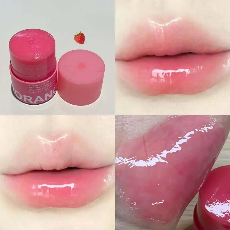Rotating Crystal Purple Lip Balm Jelly Pink Solid Lip Gloss Moisturizing Watery Colored Lip Paste Long-lasting Tender Tinted