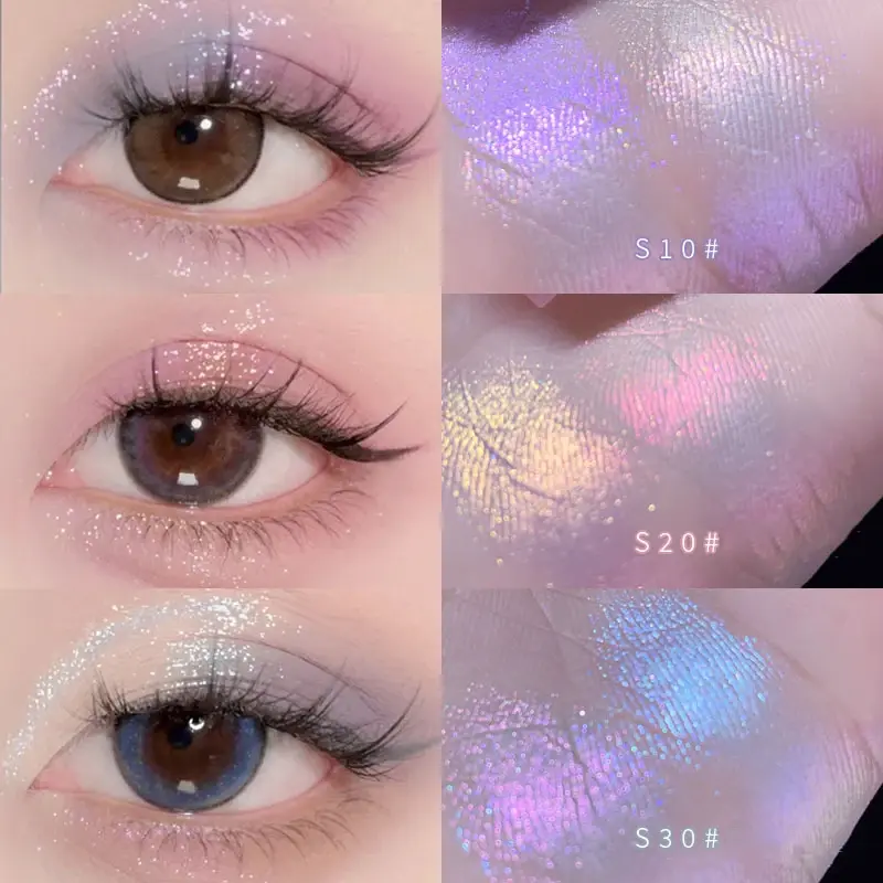 Aurora Purple High Gloss Two-color Highlighters Palette Makeup 3D Face Brighten Contour Shimmer Shadow Powder Body Illuminator