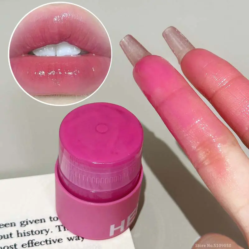 Rotating Crystal Purple Lip Balm Jelly Pink Solid Lip Gloss Moisturizing Watery Colored Lip Paste Long-lasting Tender Tinted