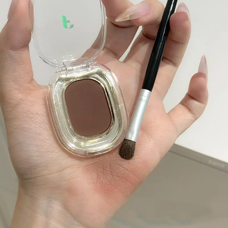 Red Brown Monochrome Eyeliner Eyeshadow Powder Palette Silky Matte Lying Silkworm Eyeliner Waterproof Eye Makeup With Brush