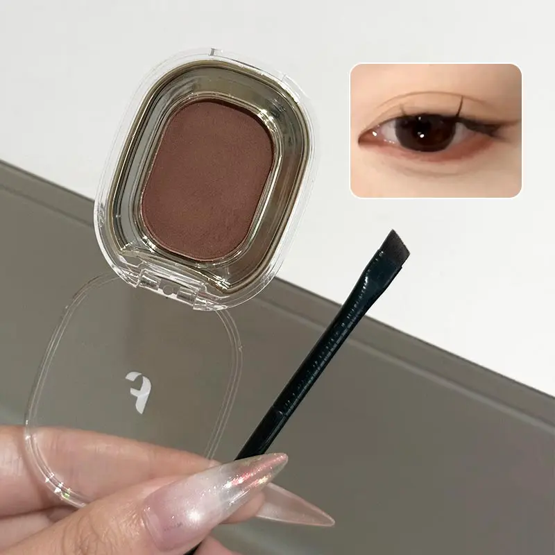 Red Brown Monochrome Eyeliner Eyeshadow Powder Palette Silky Matte Lying Silkworm Eyeliner Waterproof Eye Makeup With Brush