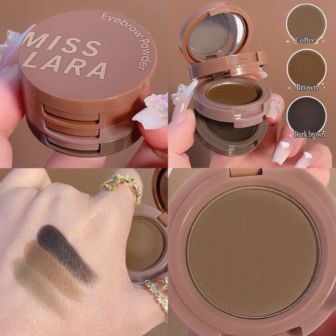 3 In 1 Matte Highlighter Blush Palette Pearly Blusher Shimmer Brighten Silkworm Eyeshadow Face Contour Powder Makeup Palette