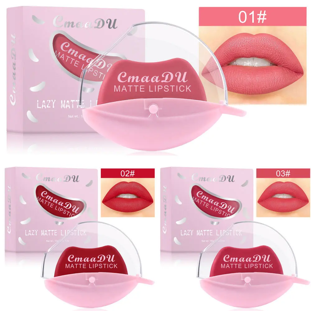 CmaaDu Matte Velvet Mist Lipstick Designed for Lazy People Lip Shape Lip Gloss Long Lasting Easy To Color Lip Tint Beauty Makeup