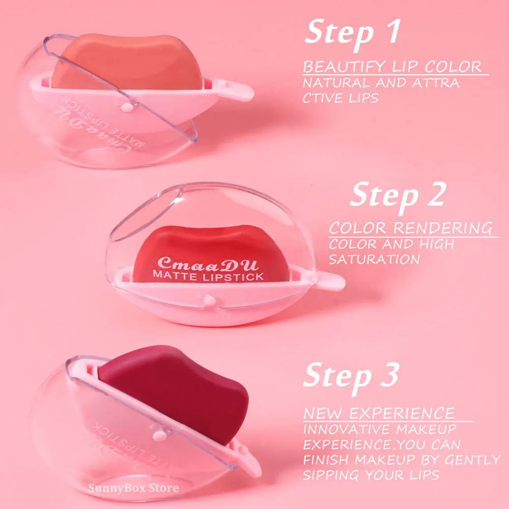 CmaaDu Matte Velvet Mist Lipstick Designed for Lazy People Lip Shape Lip Gloss Long Lasting Easy To Color Lip Tint Beauty Makeup