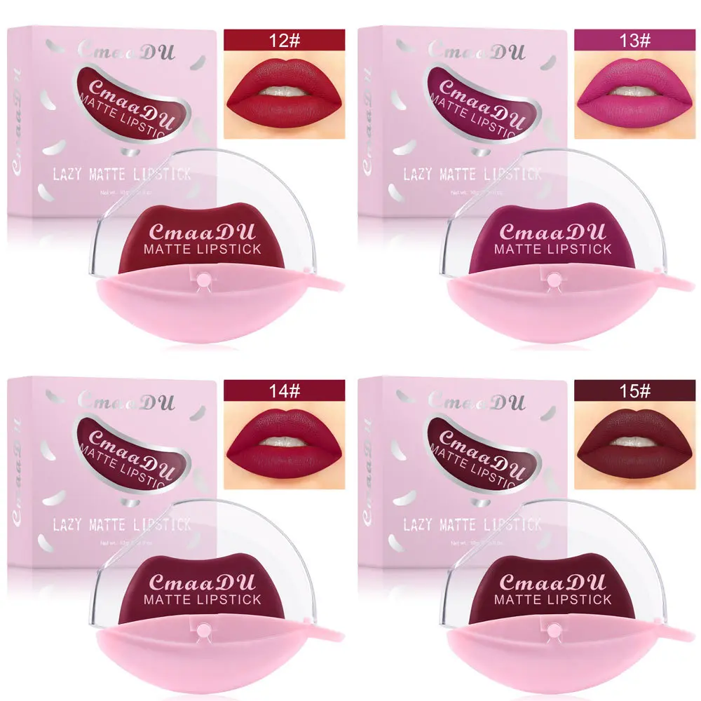 CmaaDu Matte Velvet Mist Lipstick Designed for Lazy People Lip Shape Lip Gloss Long Lasting Easy To Color Lip Tint Beauty Makeup