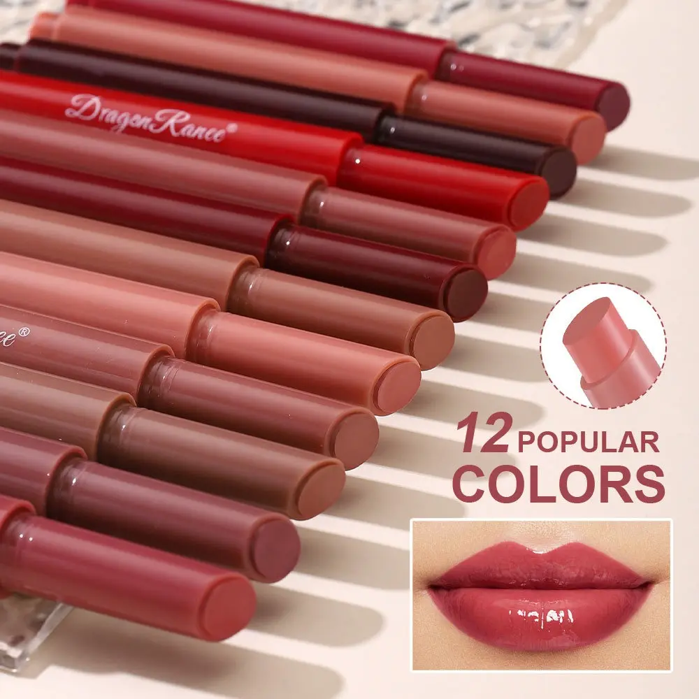 Jelly Mirror Nude Lip Stain Solid Lip Gloss Make-up Hydrating Red Brown Clear Moisturizing Tint Press Lipstick Pen Cosmetics