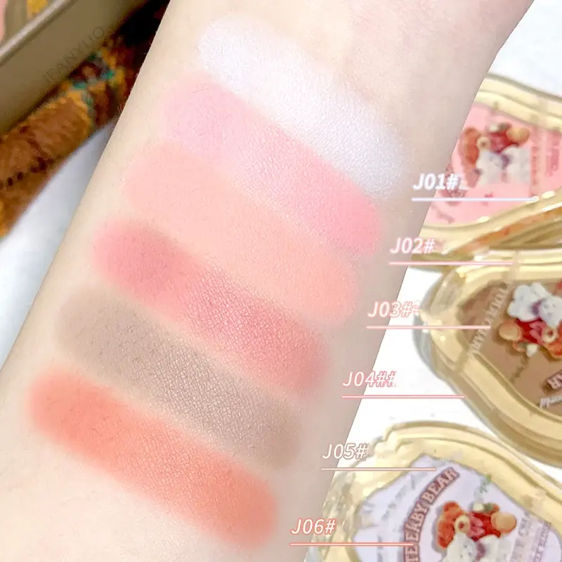 Embossed Bear Blush Powder Palette Cheek Contour Blush Cosmetics Matte Blusher Cream Makeup Natural Rouge Cheek Tint Blush