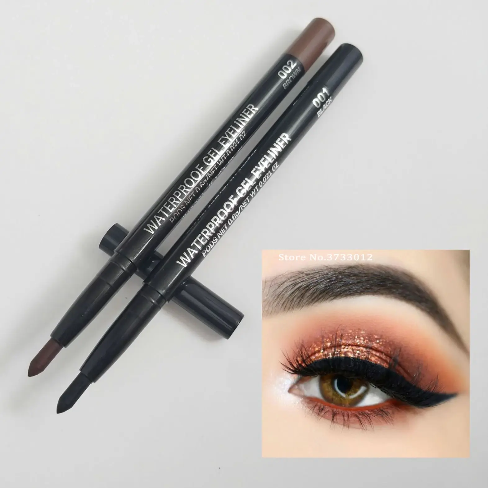 3pcs Waterproof Eyeliner Pencil Silky Gel Matte Brown Black Outline Smudge-Proof Quick Drying Beginner-Friendly Eye Makeup Tool