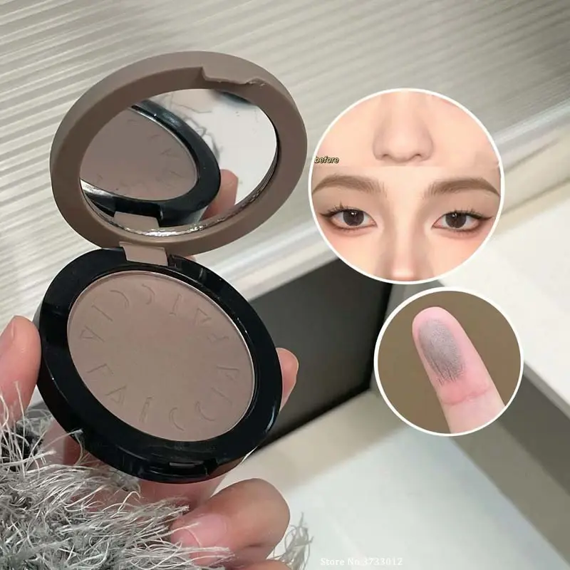 Matte Cement Brown Nose Shadow Facial Contouring Press Powder Monochrome Natural Color Rendering 3D Makeup Contour Palette