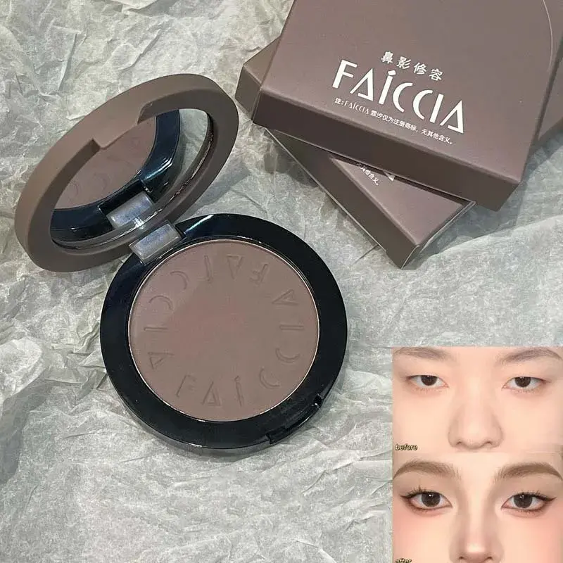 Matte Cement Brown Nose Shadow Facial Contouring Press Powder Monochrome Natural Color Rendering 3D Makeup Contour Palette
