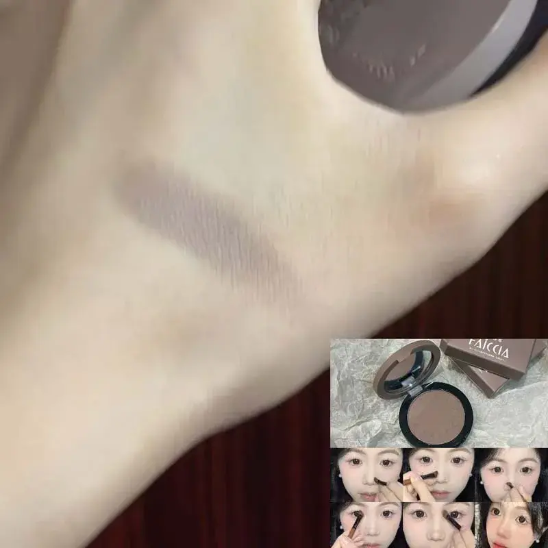 Matte Cement Brown Nose Shadow Facial Contouring Press Powder Monochrome Natural Color Rendering 3D Makeup Contour Palette