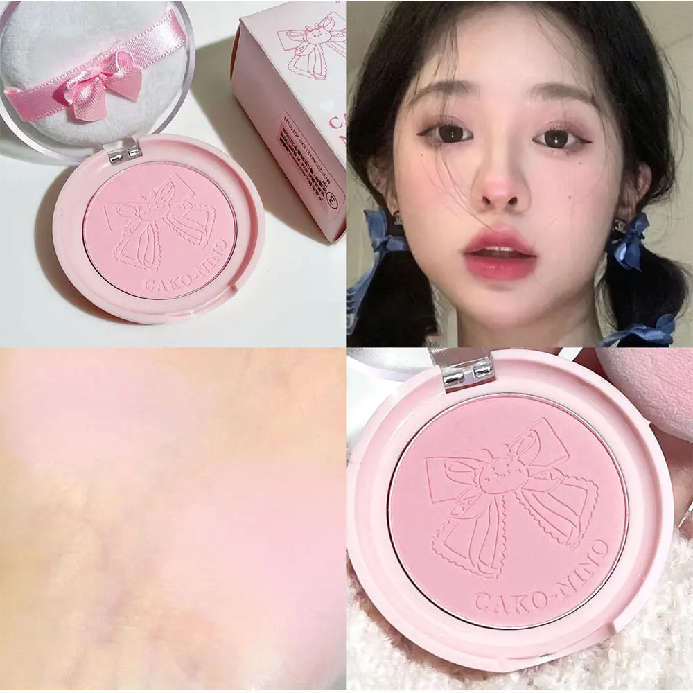 Face Blusher Matte Natural Cheek Tint Brighten Face Waterproof Cheek Contouring Cosmetics Blush Powder Soft Female Makeup