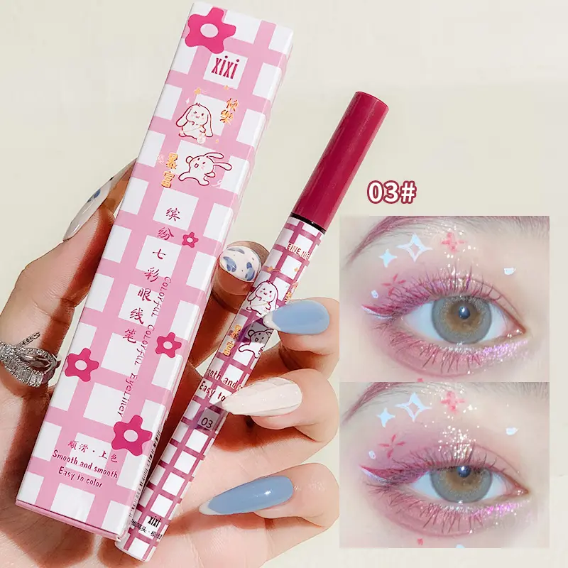Liquid Eyeliner Pen Quick Dry Long-lasting White Purple Black Brown Pink Color Non-smudge Waterproof Eye Liner Pencil Eye Makeup