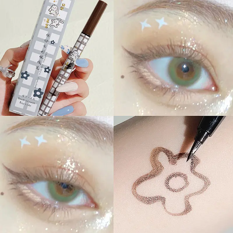 Liquid Eyeliner Pen Quick Dry Long-lasting White Purple Black Brown Pink Color Non-smudge Waterproof Eye Liner Pencil Eye Makeup