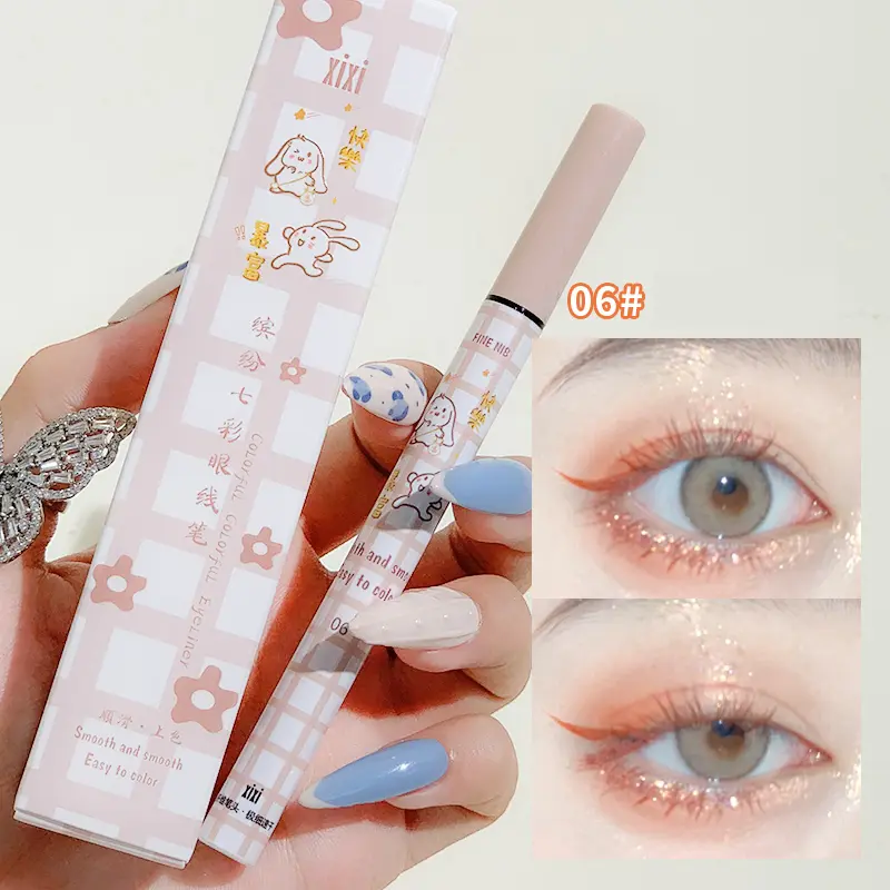 Liquid Eyeliner Pen Quick Dry Long-lasting White Purple Black Brown Pink Color Non-smudge Waterproof Eye Liner Pencil Eye Makeup