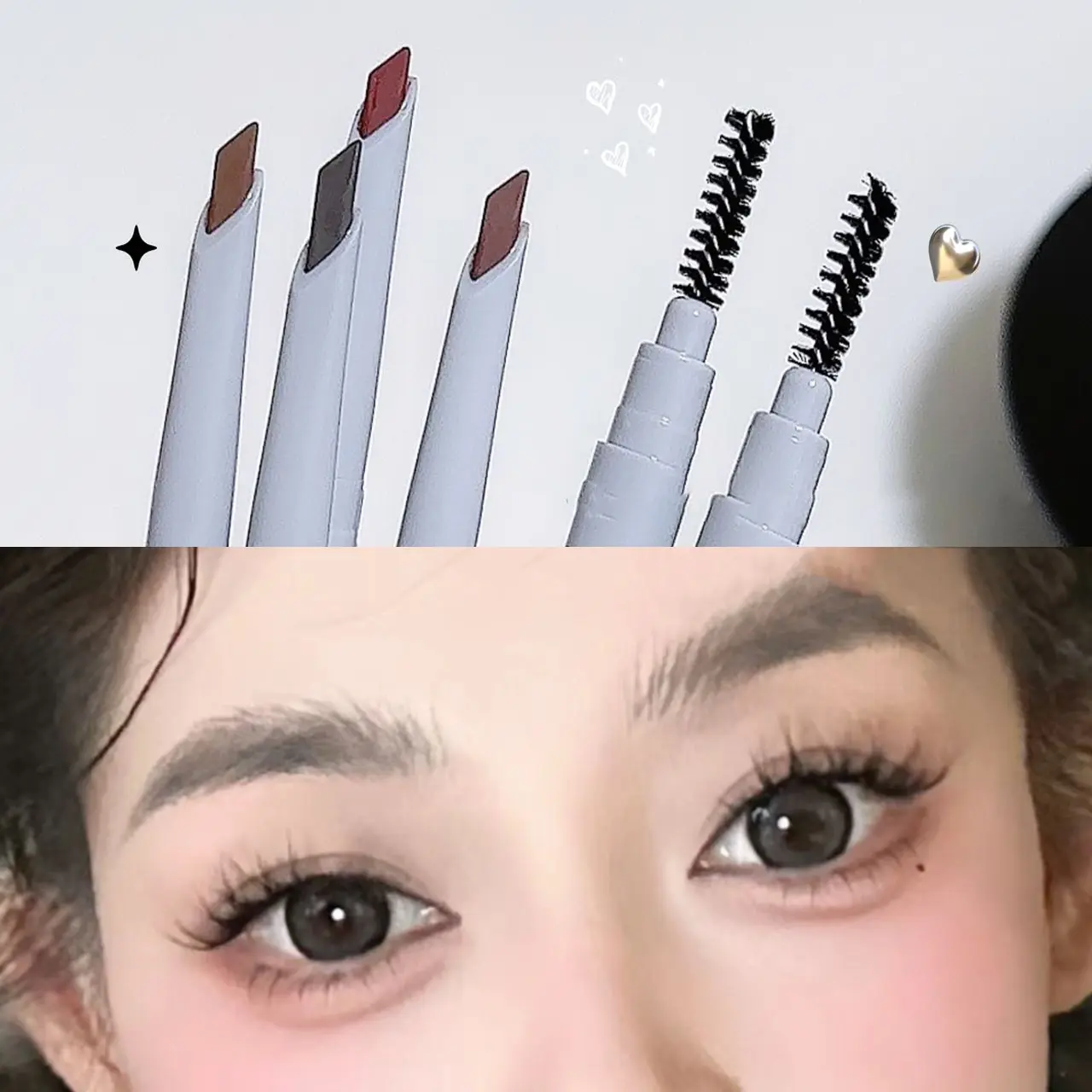 2 in 1 Eyebrow Pencil Professional Cosmetics Makeup 4 Colors Waterproof Eyebrow Tattoo Brush Long Lasting Eyebrow Pen