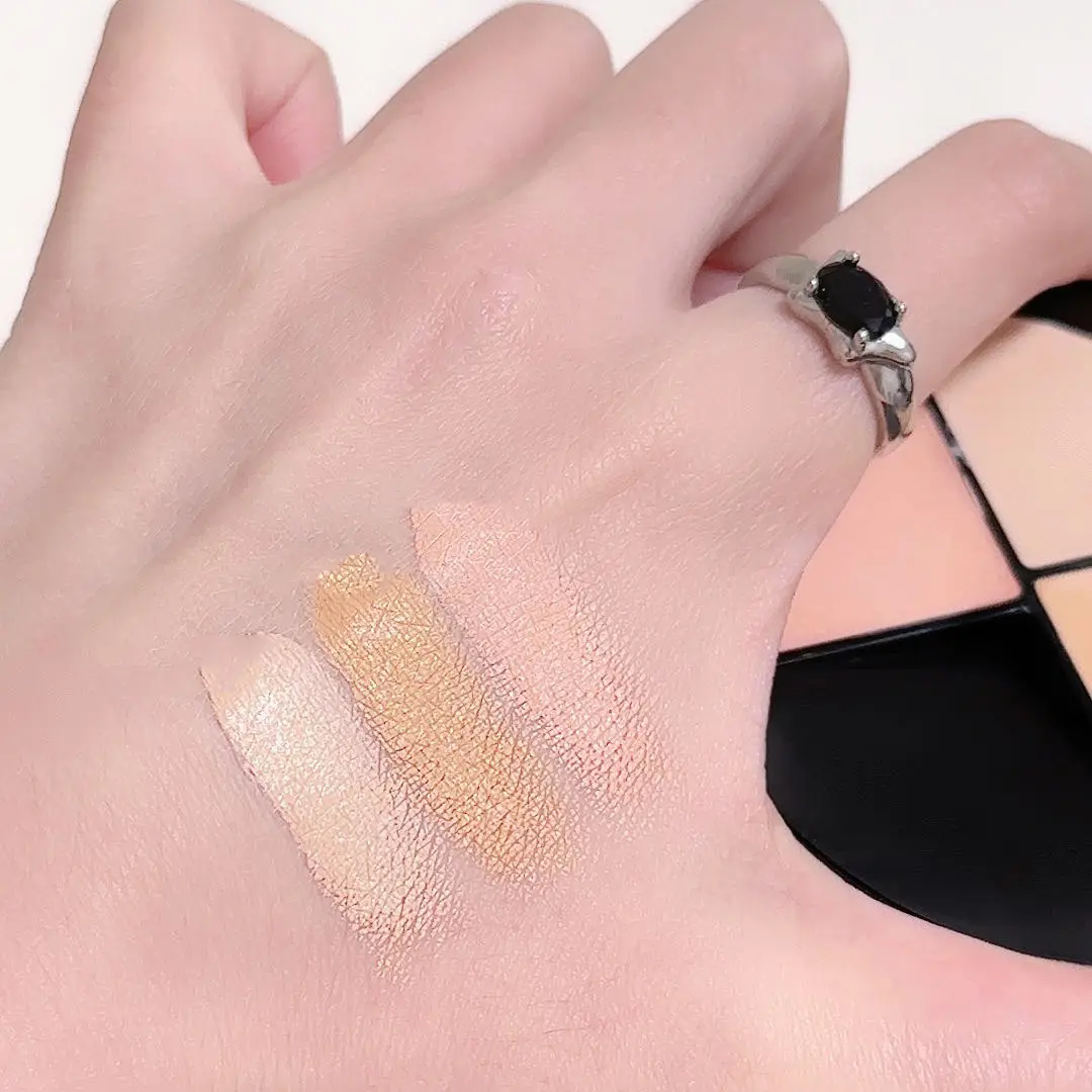 Three Color Concealer Palette Brightening Natural Beige Color Mixing Palette Waterproof Full Coverage Concealer Foundation Cream
