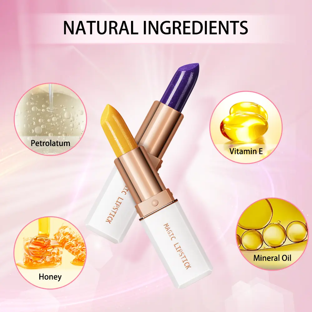 6 Colors Magic Lipstick Temperature Color Changing Lipstick Gloss Moisturizing Long Lasting Waterproof Crystal Jelly Lip Balm