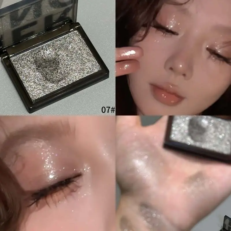Glitter Highlighter Shimmer Green Eyeshadow Palette Makeup Face Body Brighten Sparkling Shine Punk Smoky Monochrome Eye Shadow