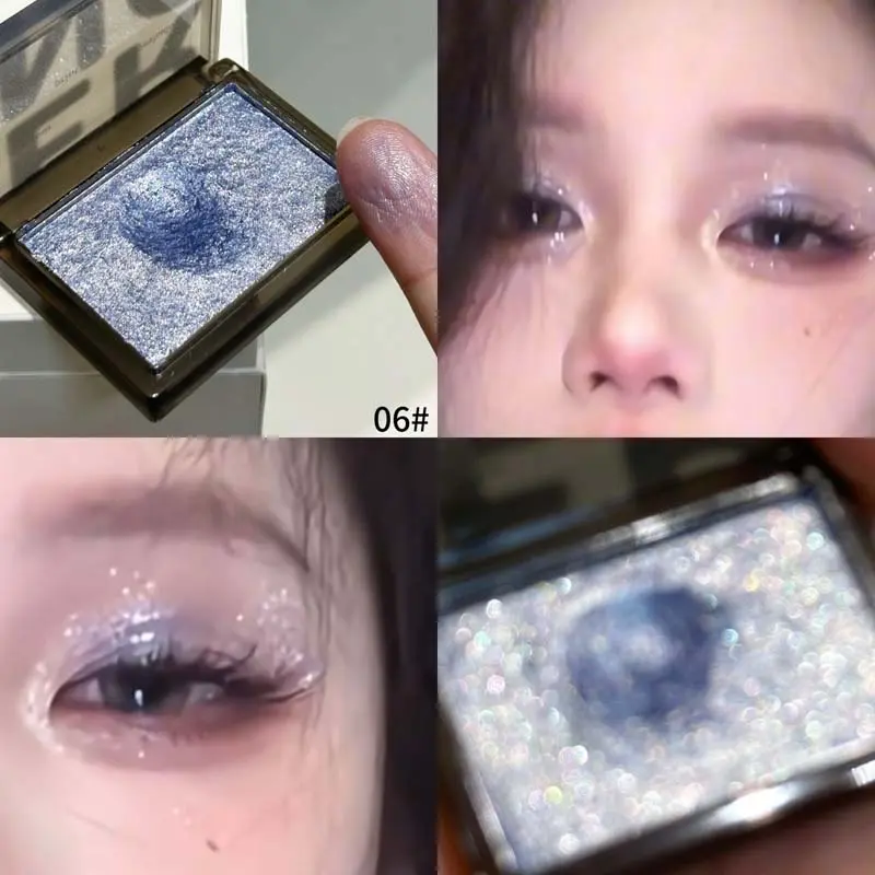 Glitter Highlighter Shimmer Green Eyeshadow Palette Makeup Face Body Brighten Sparkling Shine Punk Smoky Monochrome Eye Shadow