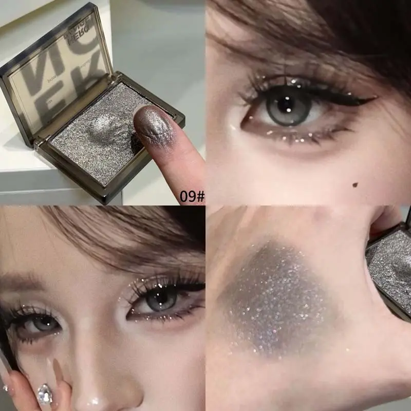 Glitter Highlighter Shimmer Green Eyeshadow Palette Makeup Face Body Brighten Sparkling Shine Punk Smoky Monochrome Eye Shadow
