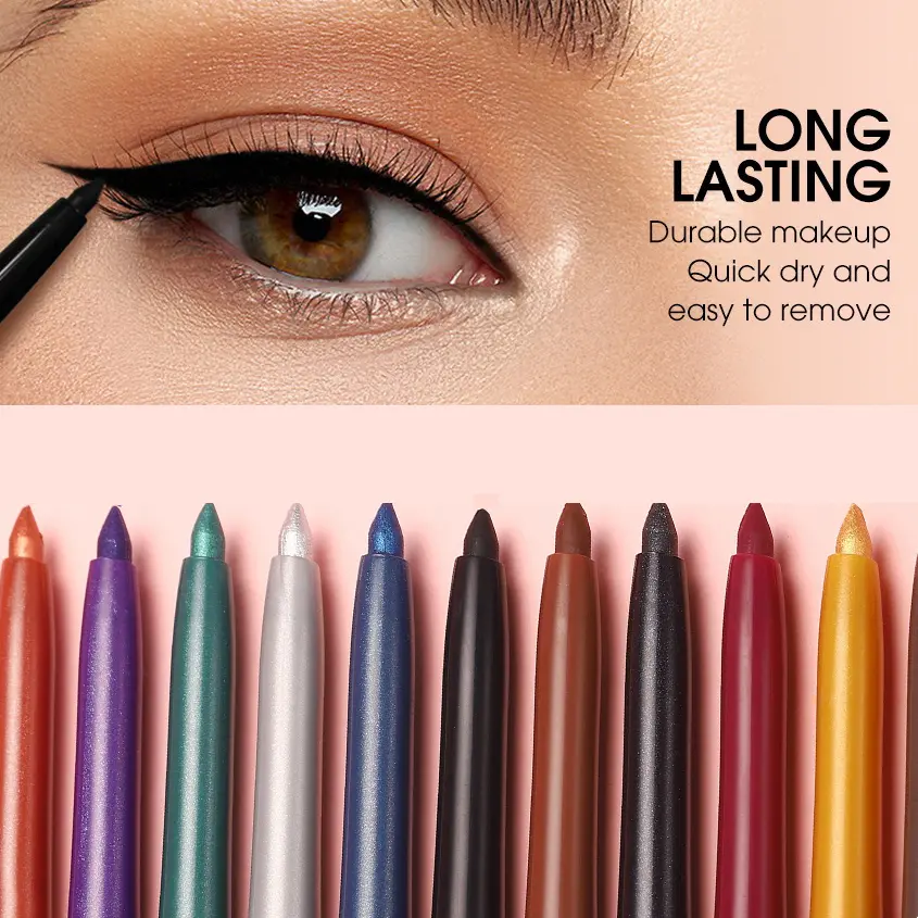 Soft Crayon Ultra-fine Eyeliner Gel Pencil Shimmer Matte Black Red Brown Colorful Eyeliner Easy Wear High Pigment Eye Makeup