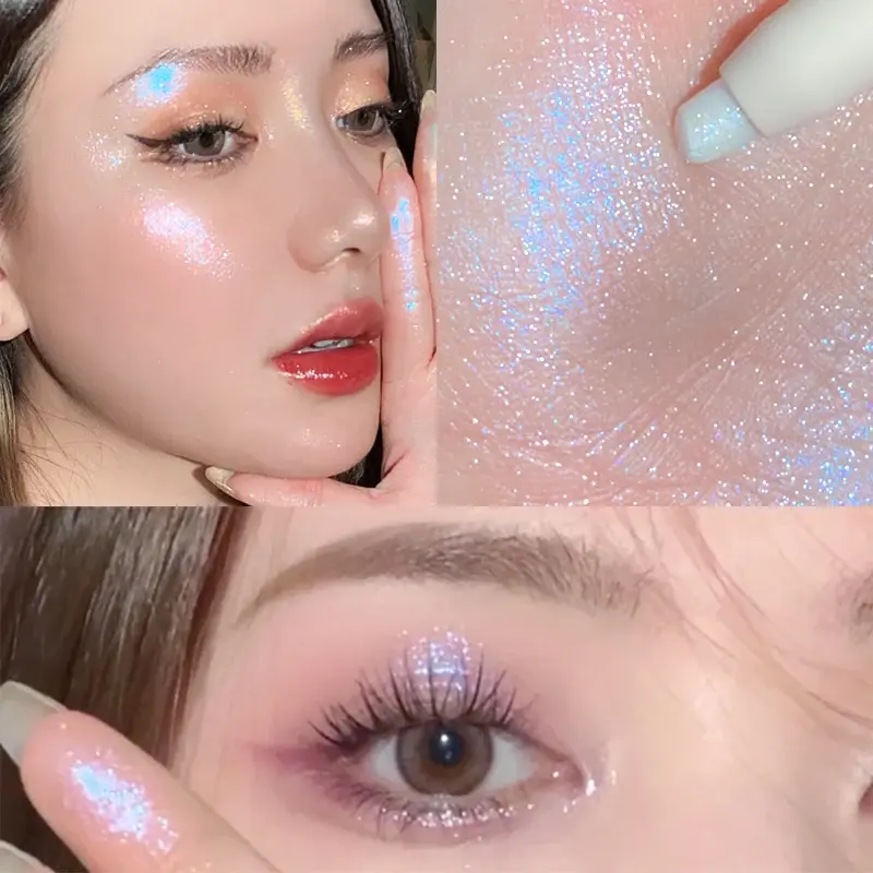 Diamond Blue Pencil  Makeup Highlighter Pearl Brightening Cream Gold Silver Eye Shadow Pen Glitter Silkworm Eye Liner Pencil