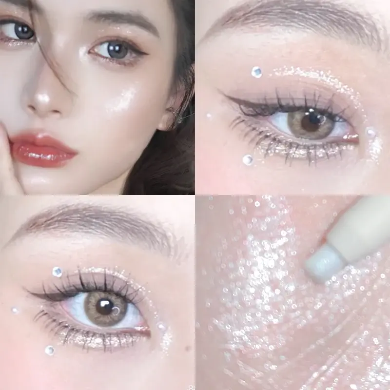 Diamond Blue Pencil  Makeup Highlighter Pearl Brightening Cream Gold Silver Eye Shadow Pen Glitter Silkworm Eye Liner Pencil