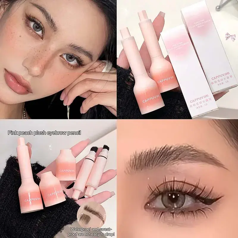Natural Hair-Like Strokes Wild Eyebrow Pencil Square Angled Brush Velvet 3D Brow Dye Hairline Anti-smudge Waterproof Brows Tint
