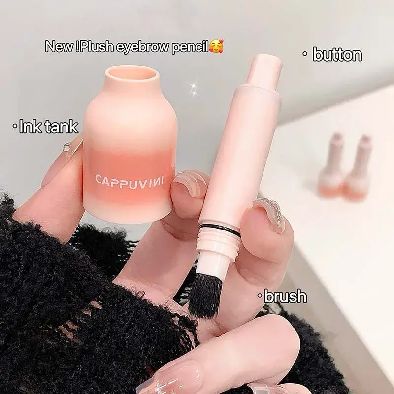Natural Hair-Like Strokes Wild Eyebrow Pencil Square Angled Brush Velvet 3D Brow Dye Hairline Anti-smudge Waterproof Brows Tint