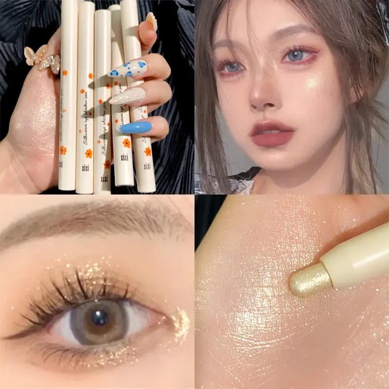 Diamond Blue Pencil  Makeup Highlighter Pearl Brightening Cream Gold Silver Eye Shadow Pen Glitter Silkworm Eye Liner Pencil