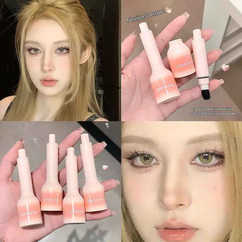 Natural Hair-Like Strokes Wild Eyebrow Pencil Square Angled Brush Velvet 3D Brow Dye Hairline Anti-smudge Waterproof Brows Tint