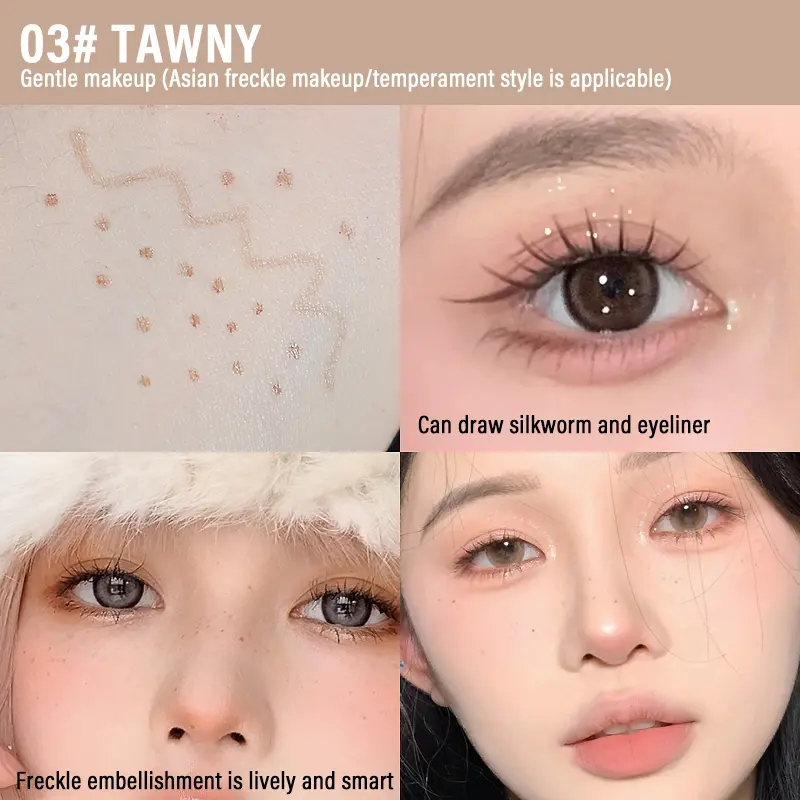 Natural Lifelike Fake Freckle Makeup Pen Liquid Lightweight Round Head Fake Spot Pen long Lasting Waterproof Face Dot Mole Pen