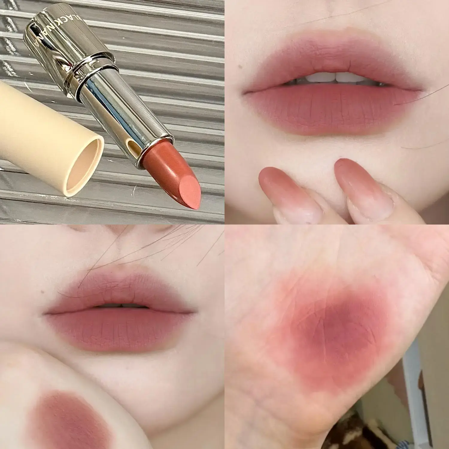 Dark Plum Matte Velvet Lipstick Smooth Application Long-Lasting Natural Highly Pigmented Lipstick Nude Brown Pink Lip Cosmetic